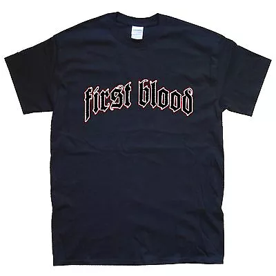 Buy FIRST BLOOD T-SHIRT Sizes S M L XL XXL Colours Black, White    • 15.59£