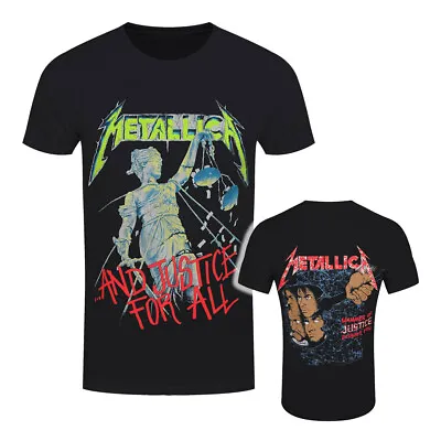 Buy Metallica T-Shirt And Justice For All Rock Band New Black Official • 15.95£