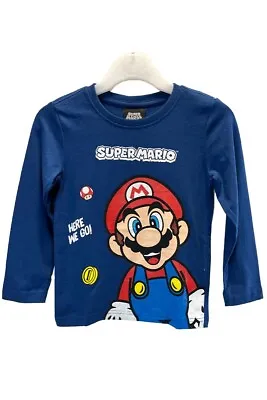 Buy Mario Here We Go Long Sleeved T-Shirt. • 8£