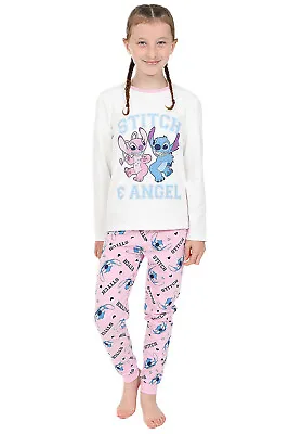 Buy Girls Disney Lilo And Stitch, Angel Long Pyjamas Set W23 • 12.99£