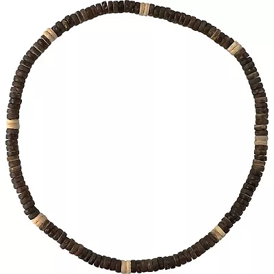 Buy Brown Coconut Wood Beaded Necklace Chain Mens Womens Wooden Handmade Jewellery • 4.99£