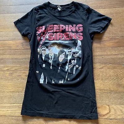 Buy Sleeping With Sirens Concert Tour T-Shirt Band Photo Black Women's Size S • 12.28£