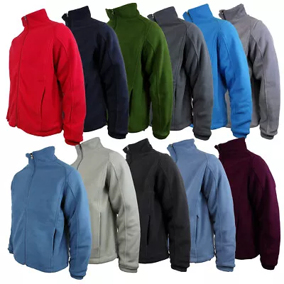 Buy Mens Fleece Quilted Jacket Full Zip Work Wear Warm Casual Thick Men Heavy Duty • 8.99£