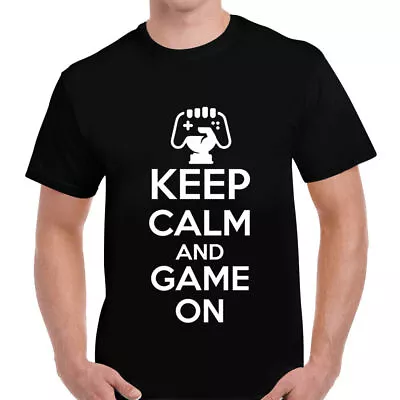 Buy Keep Calm & Game On Mens Cotton Tee T-Shirt Top Gift Unisex • 15.95£