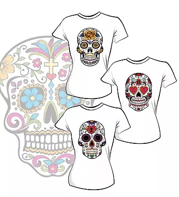 Buy Sugar Skull Floral Skull Choice Of 4 T Shirt Transfer Up To 15% Off • 2.25£