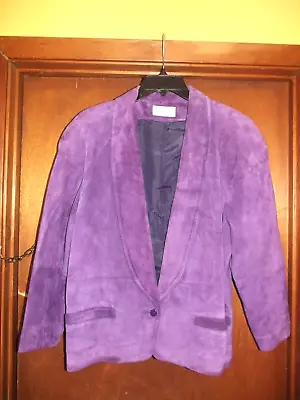 Buy Vintage 1980s West Bay Purple Pig Leather Suede Joker Jacket Coat Womens Size M • 23.63£