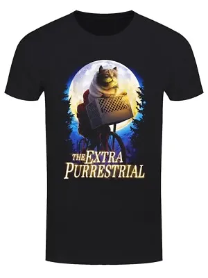 Buy The Extra Purrestrial (E.T.) Black Heavyweight Unisex Horror Film Cat T-shirt • 17.99£