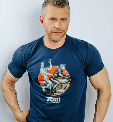 Buy Tom Of Finland Easy Rider Mens T Shirt Navy Biker Tee Shirt Gay Culture T-shirt • 29.99£