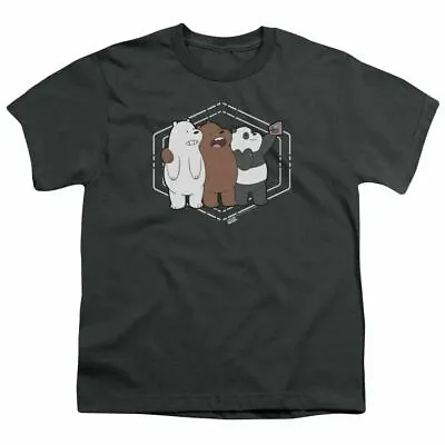 Buy We Bare Bears Selfie Kids Youth T Shirt Licensed Cartoons Tee Charcoal • 13.77£
