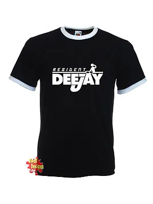 Buy RESIDENT DEEJAY Dj House Music Ringer T Shirt All Sizes • 13.99£