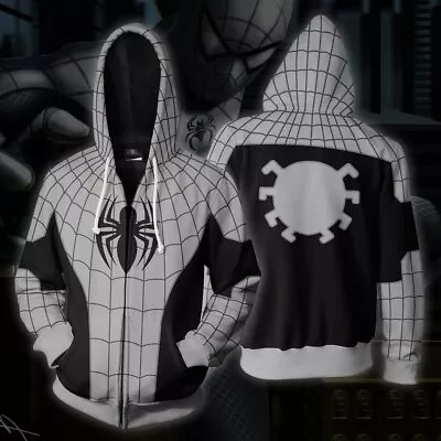 Buy Superhero Spider-man Gray Hoodie Sweatshirt Cosplay Adult Clothing Coat Jacket • 27.24£
