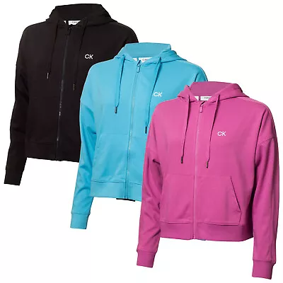 Buy 2024 Calvin Klein Ladies Capa Full Zip Hoodie Oversize Fleece Jacket Gym CK Logo • 56.95£