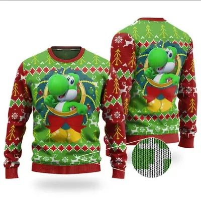 Buy Super Mario Yoshi Christmas Ugly Sweater, Super Mario Characters 3D • 43.46£