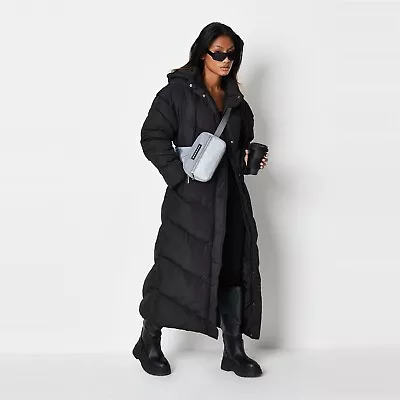 Buy Missguided Womens Chevron Maxi Puffer Jacket - Black / 8 (XS) • 14.99£