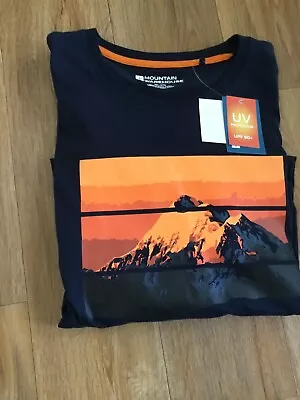 Buy Mountain Warehouse 3 XL Tee Shirt Navy & Orange UV Protection UPF 50+.Chest 54  • 9£