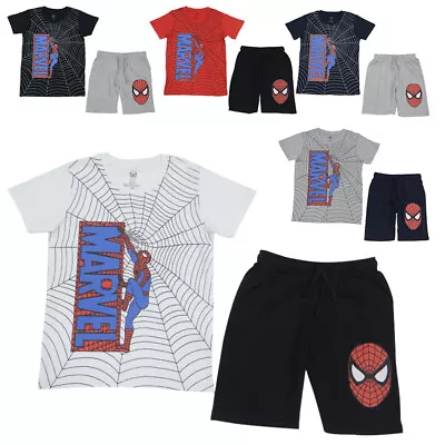 Buy Kids T Shirt Short Set Marvel T Shirt Spiderman Outfits Boys Top And Shorts Set • 7.99£