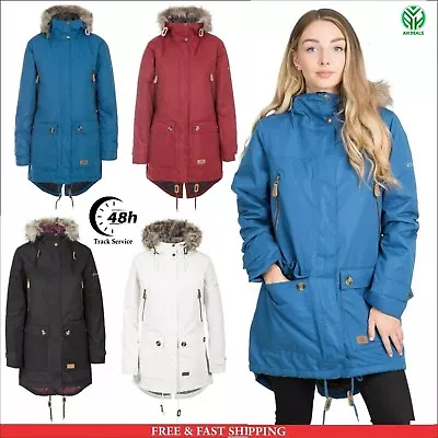 Buy Trespass Clea Padded Long Insulated Coat Waterproof Parka Jacket Ladies UK Stock • 53.99£