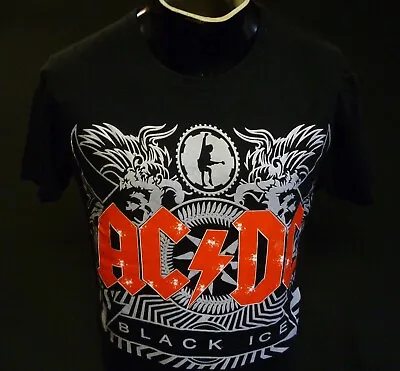 Buy AC/DC Black Ice Black T Shirt Print To Front & Back Size M • 9.90£