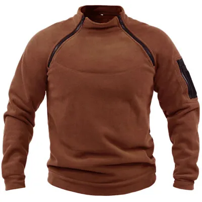 Buy Mens Fleece Jumper Tactical Army Military Sweatshirt Combat T-Shirt Tops Coat • 20.69£