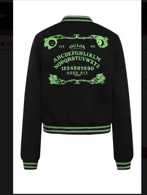 Buy Ouija College Varsity Jacket Green Black Alternative Goth Samara Hell Bunny • 28.99£
