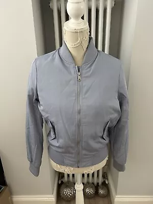 Buy Womens Light Blue Bomber Jacket Size 8 • 15£