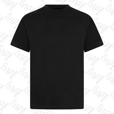 Buy Unisex Crew Neck T-Shirt Cotton Ribbed Colours Taped Neck Uniform UK • 7.49£