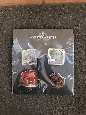 Buy Monster Hunter World Official Pin Badge Set Promotional (New) Fan Merch Capcom • 2.95£
