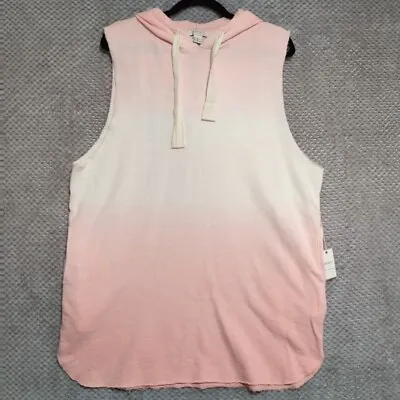 Buy Forever 21 Athletic Sleeveless Hoodie XL Coverup Post Workout Top Pink Ivory New • 18.34£