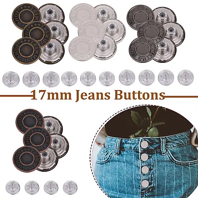 Buy 17mm Hammer On  Denim Replacement Jeans Buttons Gunmetal Stud Jacket Trousers • 2.55£