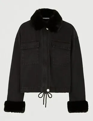 Buy Michelle Keegan Faux Fur Trim Jacket- Black. Uk12 • 17.09£