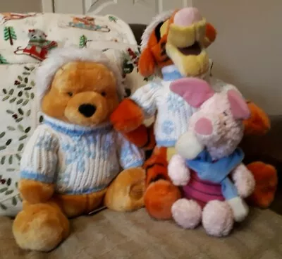 Buy Disney Store Exclusive Tigger & Winnie The Pooh Wearing Christmas Winter Jumpers • 14.99£