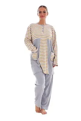 Buy Winter Cotton Pyjama Set Long Sleeve Pockets Striped Soft Smooth Stretchy Ribbed • 13.95£