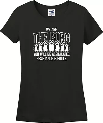 Buy The Porg Resistance Is Futile Funny Missy Fit Ladies T-Shirt (S-3X) • 18.94£