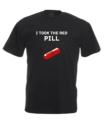 Buy I TOOK THE RED PILL Graphic Design Inspired By The Matrix T-Shirt Tee Men's . M • 5.49£