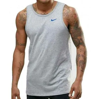 Buy Nike Swoosh Tank Top Atheltic Cut Gym Mens Tank Top Sleeveless Grey • 13.99£