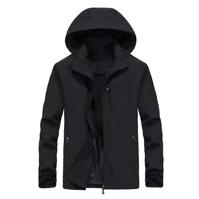 Buy BIG SALE⭐Men Windproof Waterproof Jacket Outdoor Hiking Hooded Rain Coat Outwear • 16.49£
