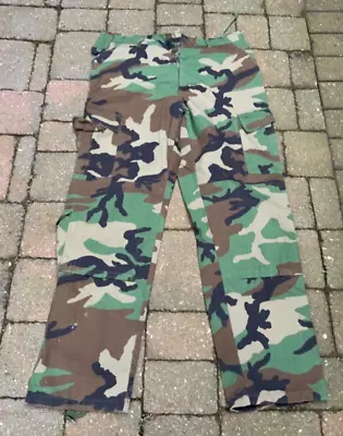Buy Vintage Milita Trousers Small Regular 90s M65 Field Cold Weather Camouflage • 10£