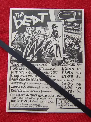 Buy The Beat Official Merchandise T Shirts 1981 Original Vintage Advert Ska 2 Tone • 5.99£
