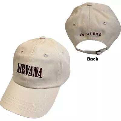 Buy Nirvana - Nirvana Unisex Baseball Cap  Text Logo In Utero - Unisex - K500z • 18.94£