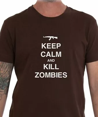 Buy Keep Calm And Kill Zombies - Mens Funny T-shirt Call Of Duty Gamers Gift Idea • 7.98£