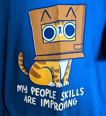 Buy Qwertee - My People Skills Are Improving Cat - Tshirt - Size L • 6.50£