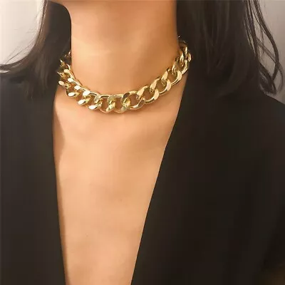 Buy Silver Tone Chunky Metal Curb Link Chain Necklace Heavy Jewellery • 24.99£
