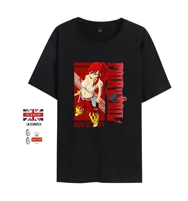 Buy Fairy Tail Erza Scarlet Anime T-shirt (Unisex) Round-neck • 18.98£