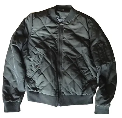 Buy Select Ladies  Khaki Green, Quilted  Padded Bomber Jacket, Size Uk 12 • 13.99£