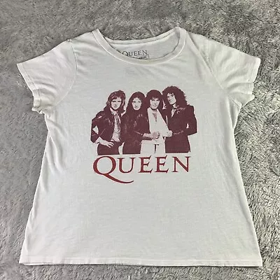 Buy Queen Shirt Official Merch Girls XL White Short Sleeve Retro Band Rock Music Tee • 9.43£