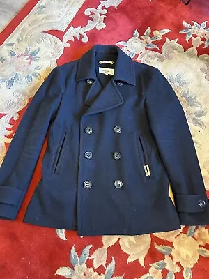 Buy Men’s Superdry Commodity Navy Blue Wool Peacoat Size L  Excellent Condition • 25£