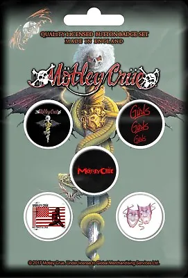 Buy Motley Crue - Dr Feelgood (new) (gift) Badge Pack Official Band Merch • 6.50£