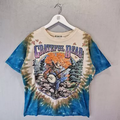 Buy Grateful Dead T Shirt Mens Medium Blue Multicoloured Tie Dye Vintage 2000 • 49.99£