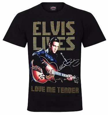 Buy New  Elvis Presley SPARKLE DESIGN T-Shirt  Love Me Tender  Print Front And Back • 14.99£