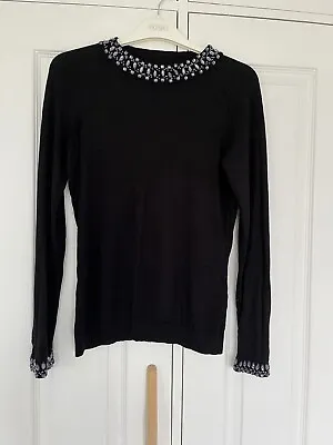 Buy H&M Black Christmas Sparkly Jumper  M But Fits Like A 10 • 2.99£